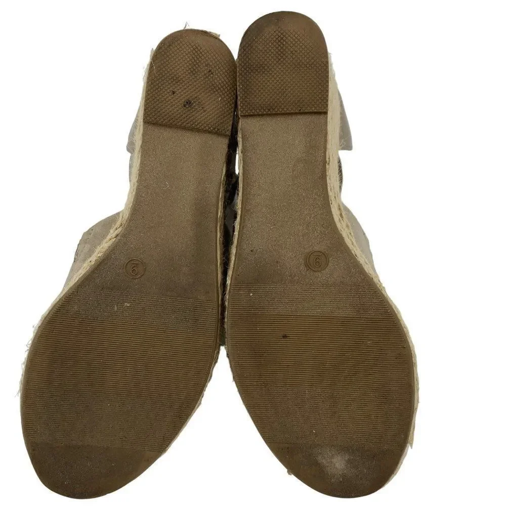 Big Buddha Womens Gray Suede Espadrille Platform Wedge Sandals Size 9 2306 shoes